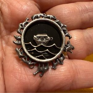 Vintage 925 0nyx Nautical Brooch